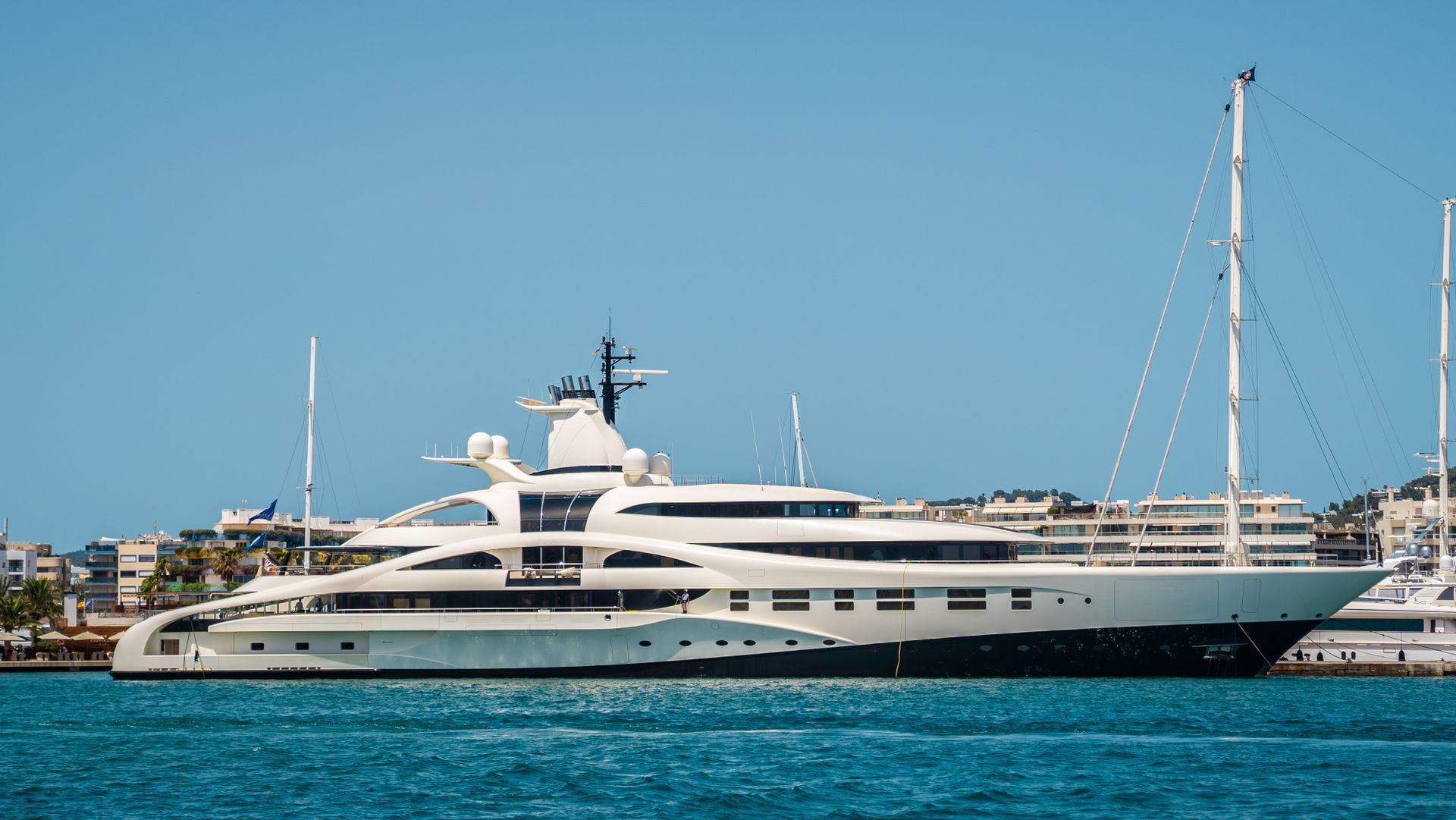 Superyacht on open water